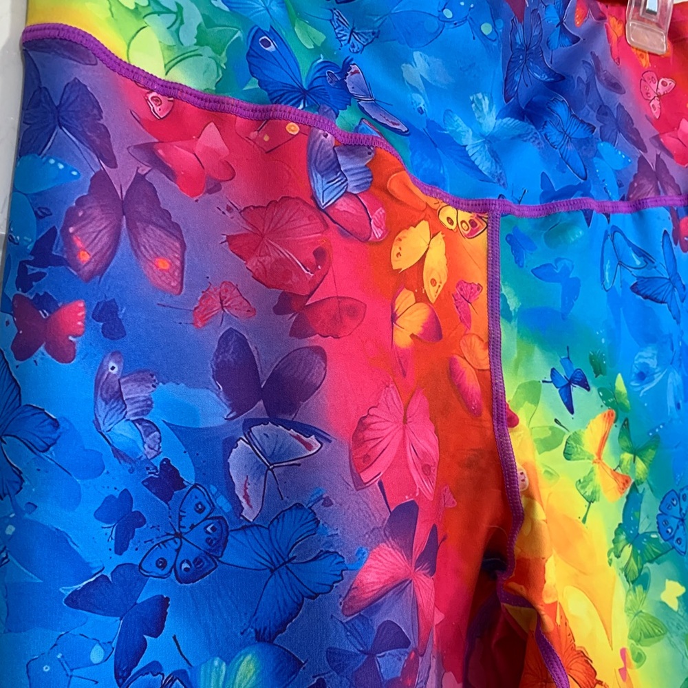 NWOT Flamingo multicolored ankle length legging - Picture 3 of 5